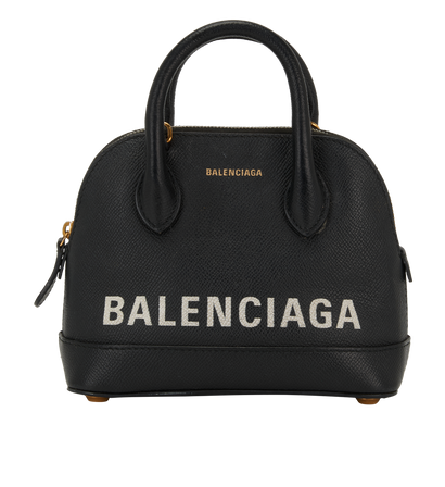 Small Ville Top Handle Bag, &pound;495, Handbags, Black, Leather, Front view